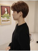 『センターパート』ベージュブラウン/ハンサムショート