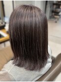 デザインカラーバレイヤージュ細めハイライト白髪ぼかし東京銀座
