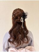卒業式ヘア　袴ヘア　ハーフアップ　着物ヘア　浴衣ヘア