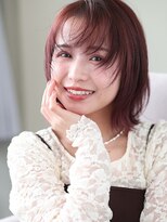 アイノアシェール 西宮(AInoa Cher) ミディアムレイヤー/顔まわりカット/小顔みせ/ハッシュカット