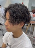 原宿メンズパーマツイストスパイラルパーマッシュウルフカット