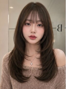 ベル 新宿(Belle) 大人ヘア　ハッシュカット　ミントベージュ　韓国レイヤー　新宿