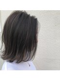 外国人風カラーダークアッシュ×切りっぱなし外はねボブ20代30代