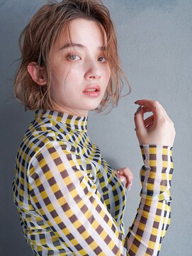 カンナ(Canna) Aラインボブ/ハイトーンパーマ/カーキグレージュ/髪質改善/30代