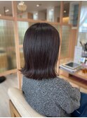 大人髪 外ハネボブ アッシュグレー 20代30代