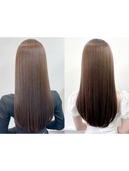 クセやうねりを改善[カット+縮毛矯正+Tr]\12500~★ダメージが気になる人でも安心の酸性ストレートもご用意*