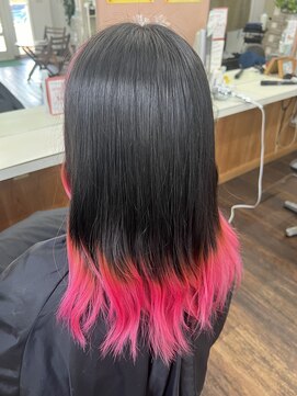 美容室 夢追い人 ピンクグラデーション