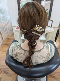 結婚式お呼ばれヘアセット／編みおろしスタイル
