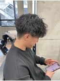 刈り上げマッシュ×波巻きパーマ