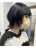 ★デジタルパーマミニウルフチェリーブラウンホワイトグレージュ