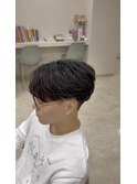 センターパート×ニュアンスパーマ