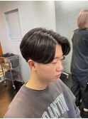 〈k7〉メンズパーマブリーチフェードツーブロックスパイラル