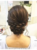 【AnFyeforprco】綺麗め編み込みルーズアップシニヨン★
