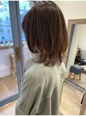 大人かわいい抜け感ウルフレイヤーカット ナチュラル ベージュ
