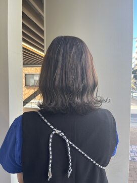 カノエ 福岡香椎店(canoe) 外ハネボブ/ボブ/オリーブベージュ/髪質改善縮毛矯正/髪質改善