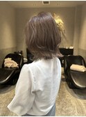 ラベンダーベージュダブルカラーレイヤーカットくびれヘア韓国