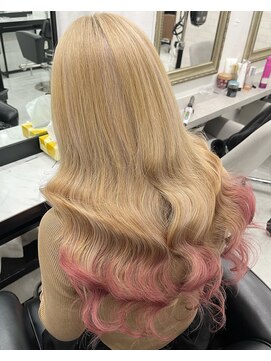 ウィステル 【エンドカラー】ブロンドベージュ×ピンク