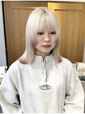 顔周りウルフカットデザインカラーケアブリーチ横浜