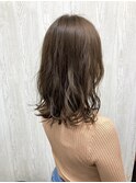 アッシュベージュ×ゆるふわミディアム【TELAHAIR】