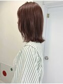 キャラメルブラウン×外ハネミディアム