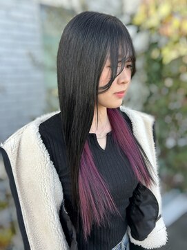 ジェンダーヘア(GENDER hair) ピンク&黒インナーカラー(2025.2)