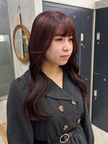 テトヘアー(teto hair) レッドブラウン ワンホンロング シースルーバング