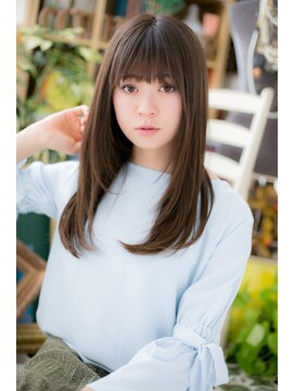 カバーヘア イヴ 戸頭店(COVER HAIR EVE) チャコールグレー斜めバングロングレイヤーh4戸頭20代30代40代