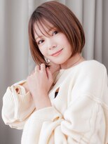 カバーヘア ブリス 戸田公園西口店(COVER HAIR bliss)&nbsp;オレンジベージュ似合わせカット小顔丸みボブY戸田公園20代30代