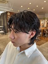 メンズカノエ 山口小郡店(Men's CANOE)&nbsp;フェザーパーマ×センターパートウルフ