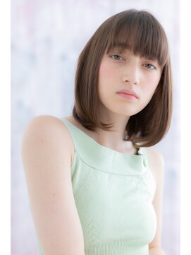 ミック 日暮里店(miq) シアカラー＆シースルーバングナチュラルミディで透明感b1