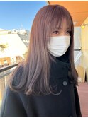 髪質改善*ピンクブラウンストレート*美髪【Zina 難波】