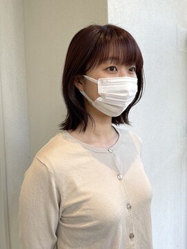 カサネ(casane) 伸ばしかけロブ、ピンクブラウン