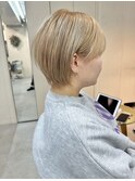 前髪/マチルダボブ/ピンクベージュ/インナーグレージュ/表参道