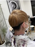 ショートマッシュ×ミルクティーカラー