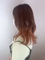 ヘアデザイン アンジェロカフェ(Hair Design Angelo cafe)&nbsp;オレンジブラウン×裾カラーグラデーション