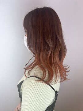 ヘアデザイン アンジェロカフェ(Hair Design Angelo cafe) オレンジブラウン×裾カラーグラデーション