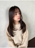 韓国風ヘアもワンカールも可愛いレイヤーカット ダークベージュ