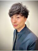 品があるオトナのアシメ風ツーブロックショート/赤坂/床屋