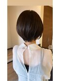 ショートボブハイライトベージュカラーレイヤーロブ