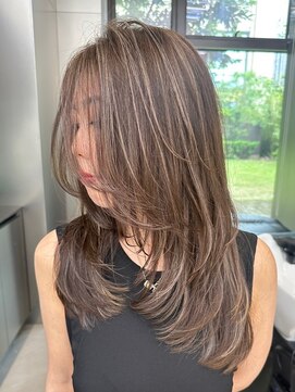 ヘアーサロングランデ(HAIR SALON GRANDE) ハイライトカラーミルクティーベージュレイヤーカット