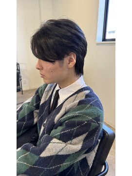 ナンバー(number+) 20代30代40代メンズ韓国風センターパートウルフヘア清潔感