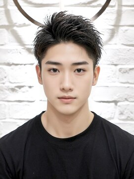 アース 錦糸町店(HAIR&MAKE EARTH) アップバング束感ショートツーブロックスキンフェードハイライト