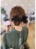 ツイン団子ヘア/ツインアレンジ/ヘアセット/結婚式