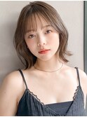 シースルーバングデジタルパーマ前髪美髪結べるボブうるツヤ
