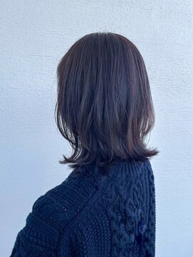 スモーク×パープル×レイヤーボブ