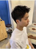 波巻きツイストスパイラル/刈り上げセンターパート/溝の口