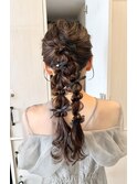 ツイン編み下ろしヘアセット