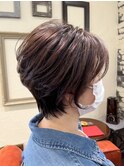 小顔センターパートショート　　アメジストベージュ