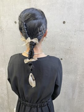 ヘアー アイス 御器所本店(HAIR ICI) 卒業式結婚式二次会ヘアセットツインアレンジお呼ばれヘアセット