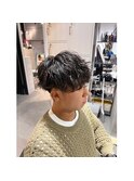 MEN'SHAIR/アップバング/ツーブロック/束感ショート/波巻き